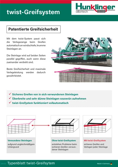 Typenblatt twist-Greifsystem