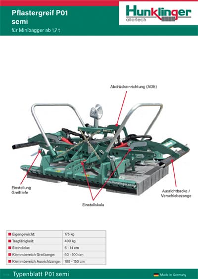 Typenblatt P01 semi